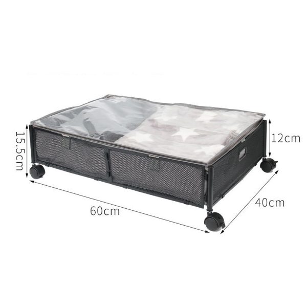 2 Pack Under Bed Storage Frame with Wheels