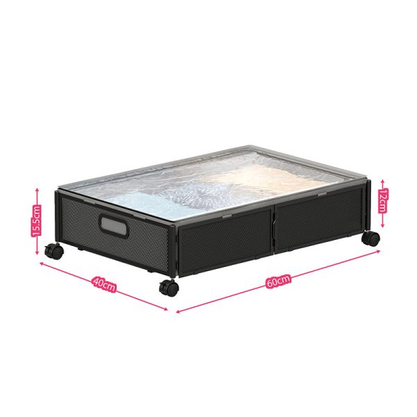 2 Pack Under Bed Storage Frame with Wheels