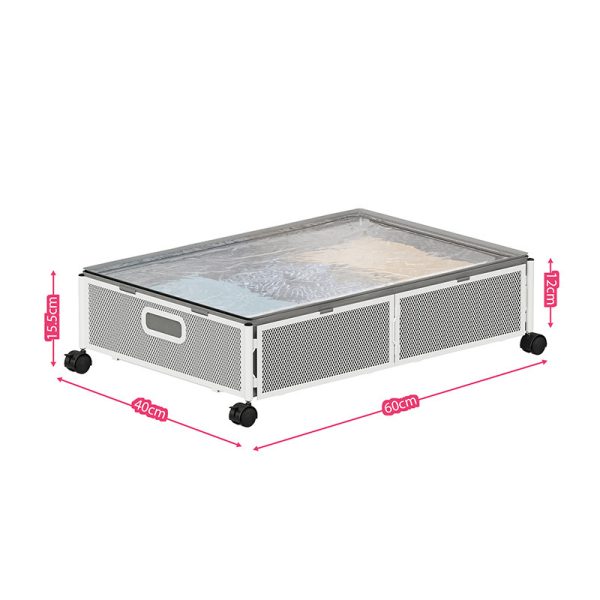 2 Pack Under Bed Storage Frame with Wheels