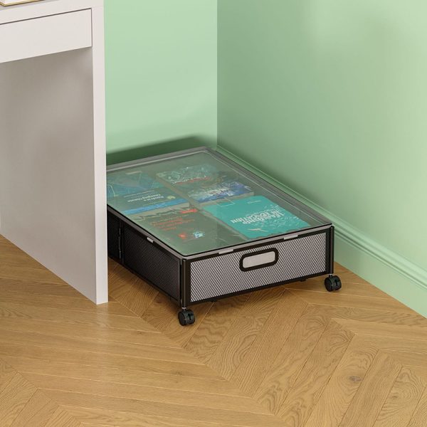 2 Pack Under Bed Storage Frame with Wheels