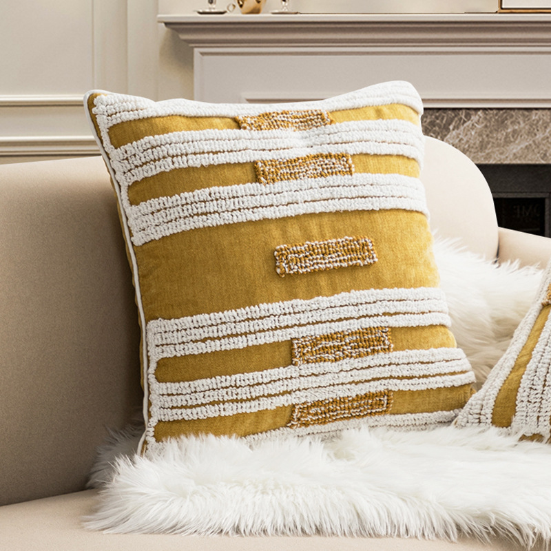 Boho Style Nordic Geometric Plush Pillow Cover