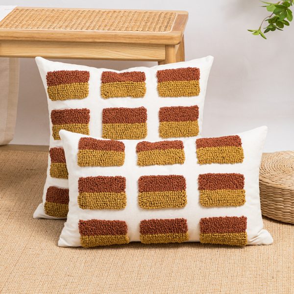 Boho Style Nordic Geometric Plush Pillow Cover