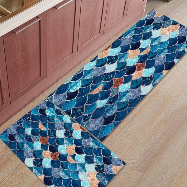 Fish Scale Kitchen Rug Set