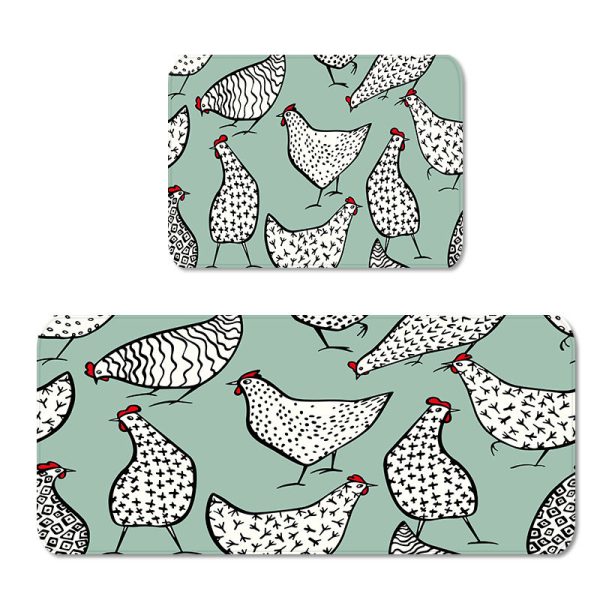 Rooster Farmhouse Kitchen Rugs Set