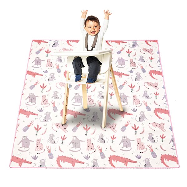 Anti-dirty waterproof non-slip children's high chair mat children's rug