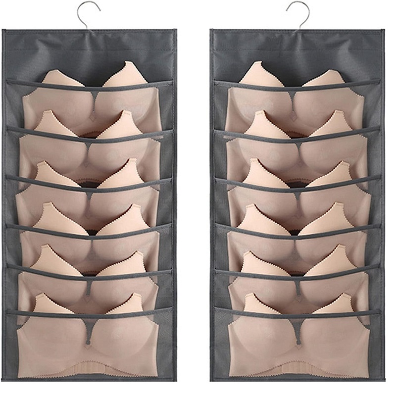 12 Pockets Closet Hanging Bra Organizer Rotating Metal Storage Hanger