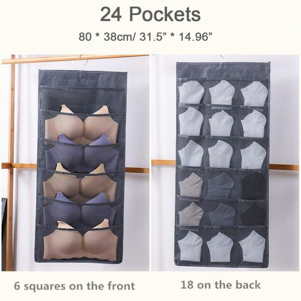 24 Pockets Closet Hanging Bra Organizer Rotating Metal Storage Hanger