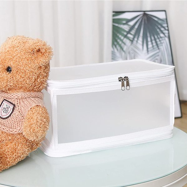 Stackable Clothes Case Transparent Foldable Zippe Storage Bag