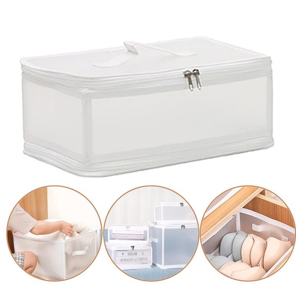 Stackable Clothes Case Transparent Foldable Zippe Storage Bag