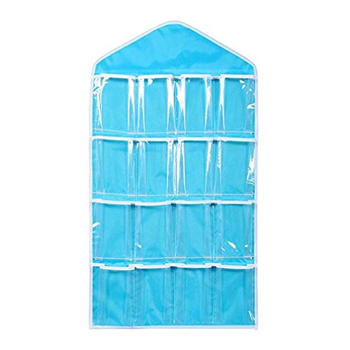 16 Clear Pockets Hanging Closet Storage Bag