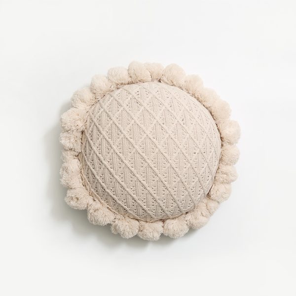 Nordic Knitted Round Pillow - Creative Home Accent