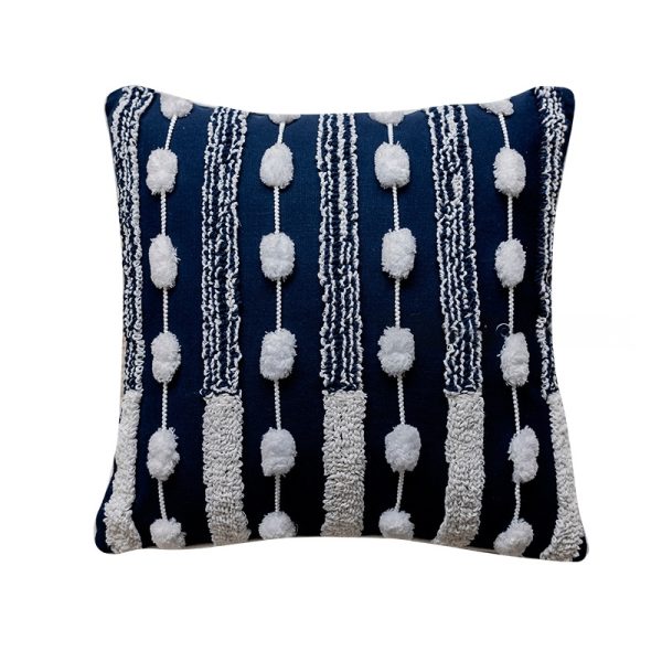 Embroidered Pillow Cover - Nordic Circle Texture
