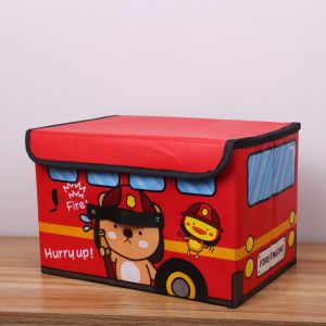 Laminated Cartoon Car Non-Woven Fabric Foldable Storage Box - Clothing Organizer and Multifunctional Children's Toy Storage Bench