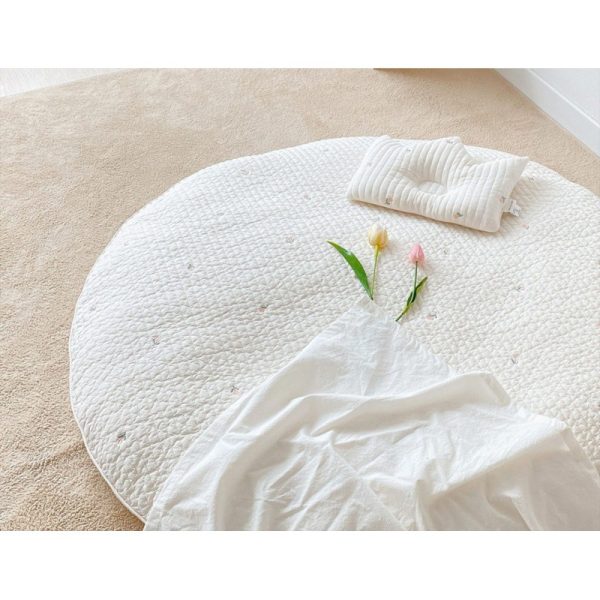 Korean new beige soft baby round crawling mat can be removed and washed