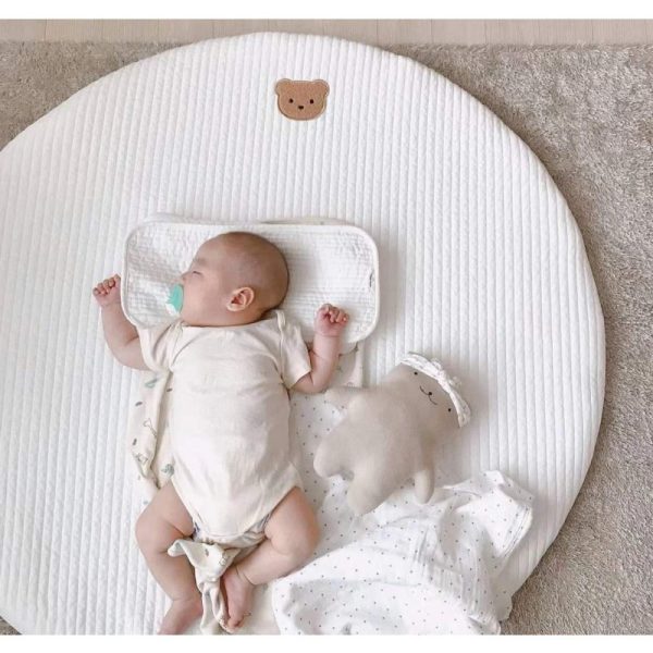 Korean new beige soft baby round crawling mat can be removed and washed