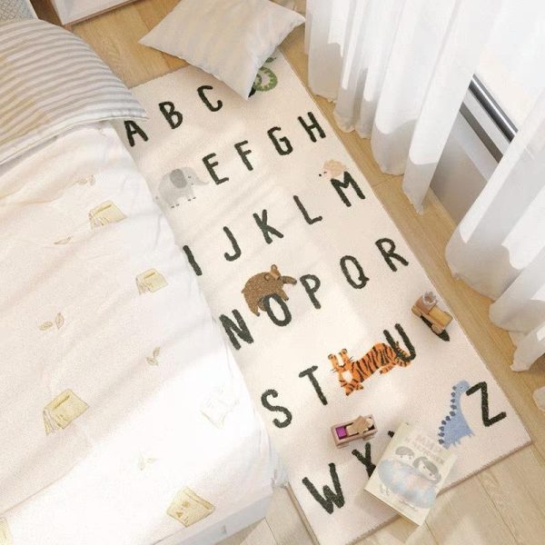 Cartoon Alphabet Cotton Hemp Bottom Washable Baby Crawling Mat