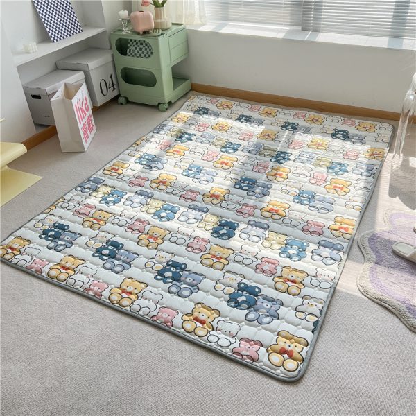 Formaldehyde Free Fluorescent Agent Knitted Cotton Machine Washable Baby Crawling Mat