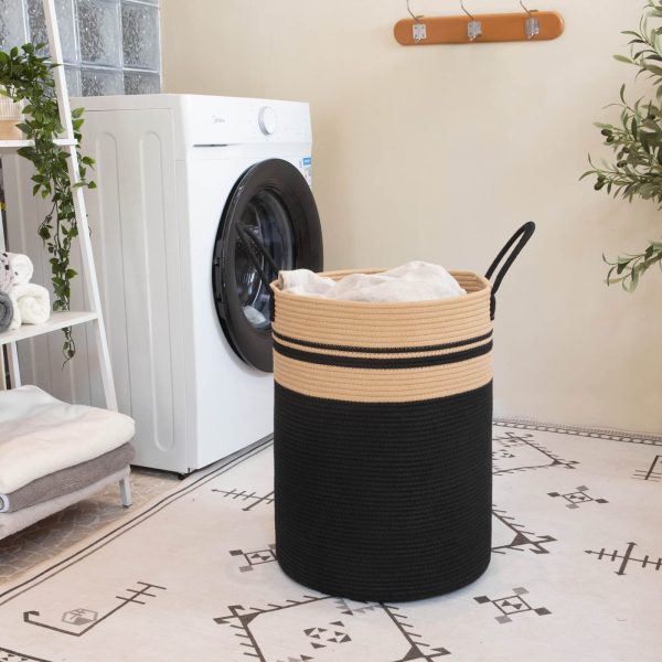 Tall Black Blanket Laundry Basket