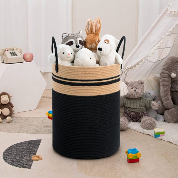 Tall Black Blanket Laundry Basket