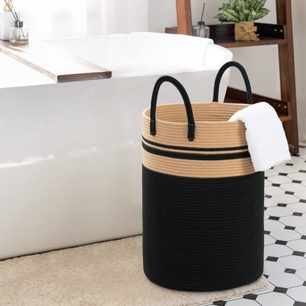 Tall Black Blanket Laundry Basket