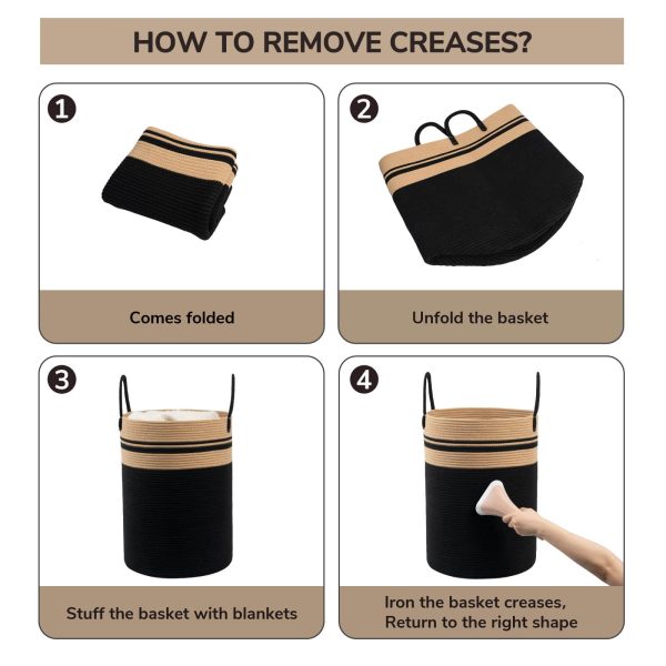 Tall Black Blanket Laundry Basket