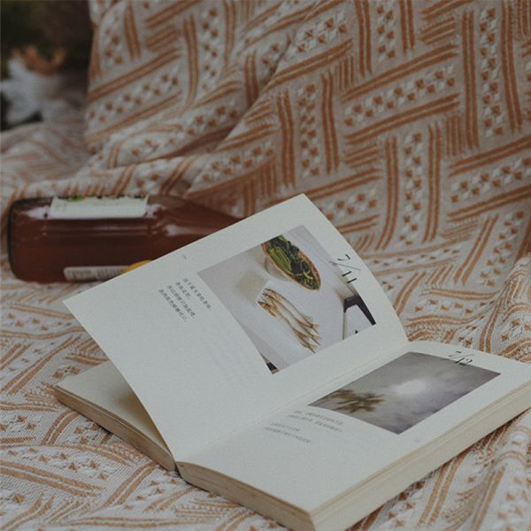 Outdoor Picnic Mat Tassel Design Linen Tablecloth Camping Throw Blanket