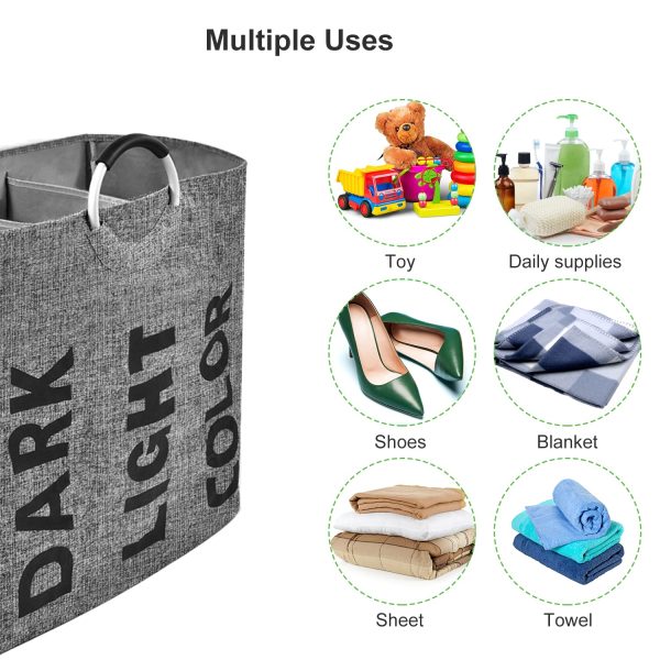 3 Compartment Divided Handle Laundry Hamper