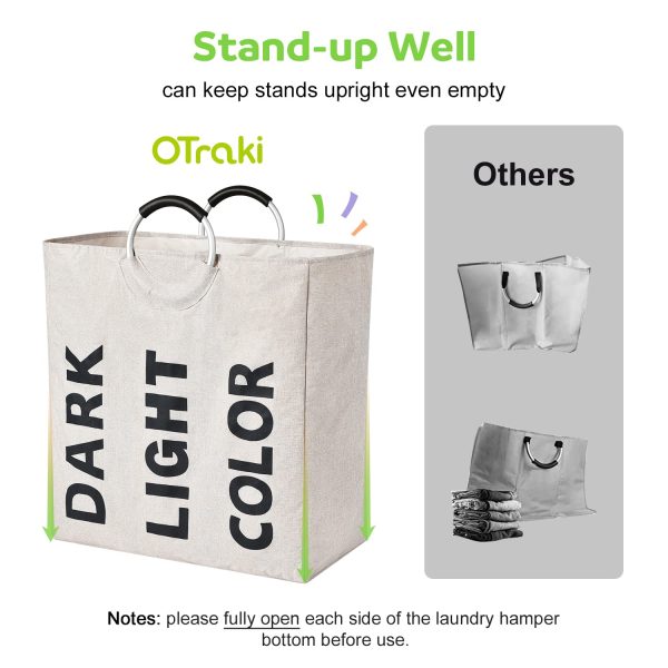 3 Compartment Divided Handle Laundry Hamper