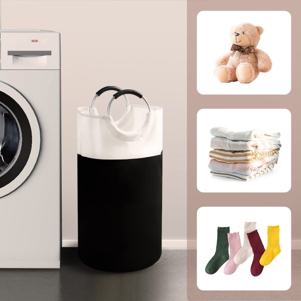 2 Pack Large Tall Collapsible WaterproofDirty Clothes Laundry Baskets