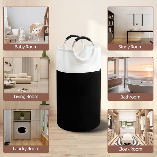 2 Pack Large Tall Collapsible WaterproofDirty Clothes Laundry Baskets