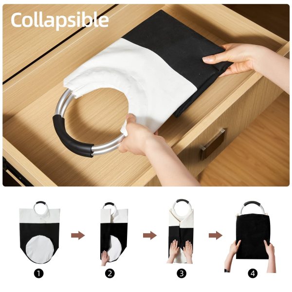 2 Pack Large Tall Collapsible WaterproofDirty Clothes Laundry Baskets