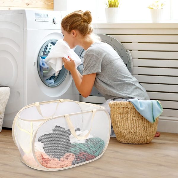 Large PopUp Foldable Mesh Laundry Basket