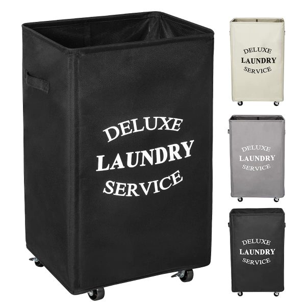 Large Rolling Wheels Collapsible Clothing Laundry Basket
