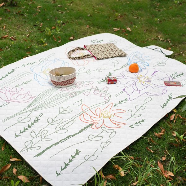 Simple rectangular line park picnic mat