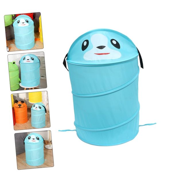 Foldable Spring Steel Wire Cartoon Laundry Basket