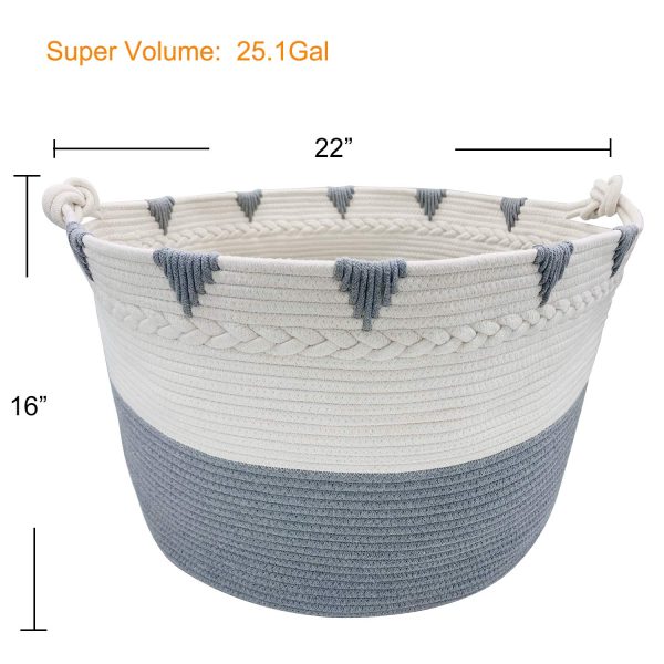 Large Cotton Rope Blanket Laundry Basket