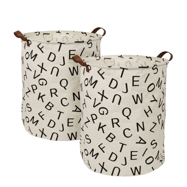 2 Pack Large Freestanding Thickened Waterproof Collapsible Laundry Basket