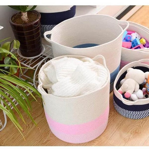Cotton Rope Dirty Clothes Sundries Handle Laundry Hamper
