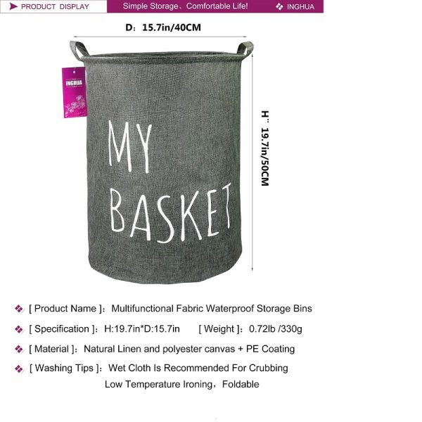 Large Collapsible Lightweight Storage Laundry Basket