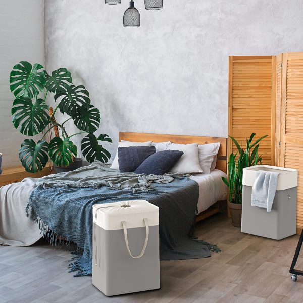 2Pack Simple Houseware Rectangle Collapsible Laundry Basket