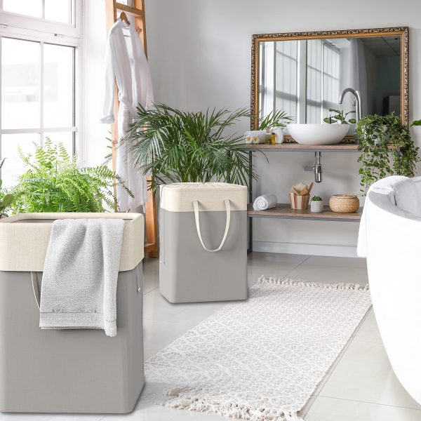 2Pack Simple Houseware Rectangle Collapsible Laundry Basket