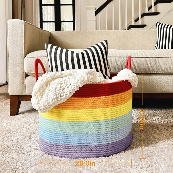 Large Rainbow Colorful Storage Laundry Basket