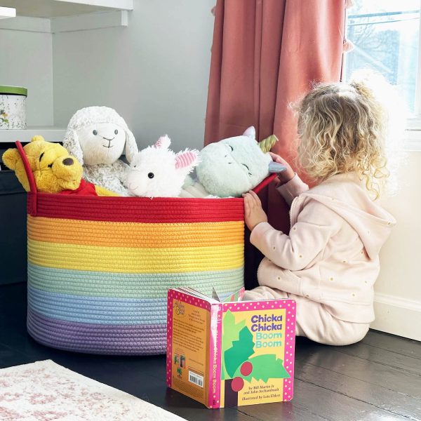 Large Rainbow Colorful Storage Laundry Basket