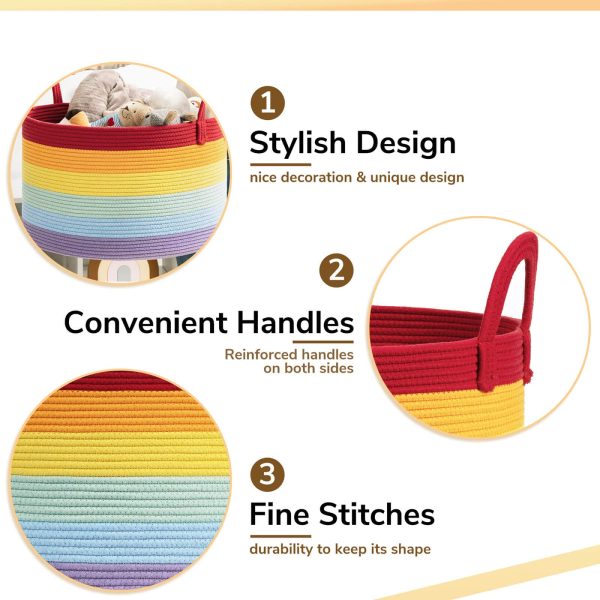 Large Rainbow Colorful Storage Laundry Basket
