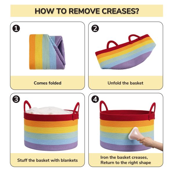 Large Rainbow Colorful Storage Laundry Basket
