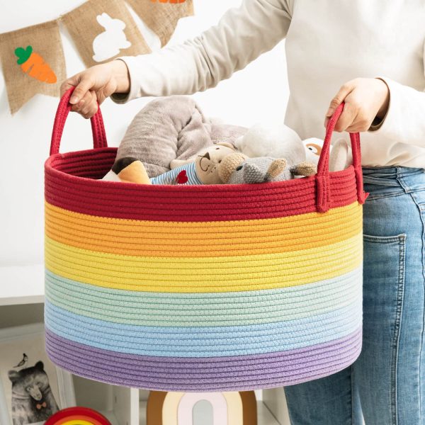 Large Rainbow Colorful Storage Laundry Basket