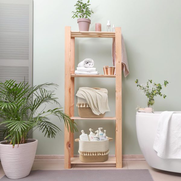 3 Pack Woven Cotton Rope Clothes Storage Laundry Basket