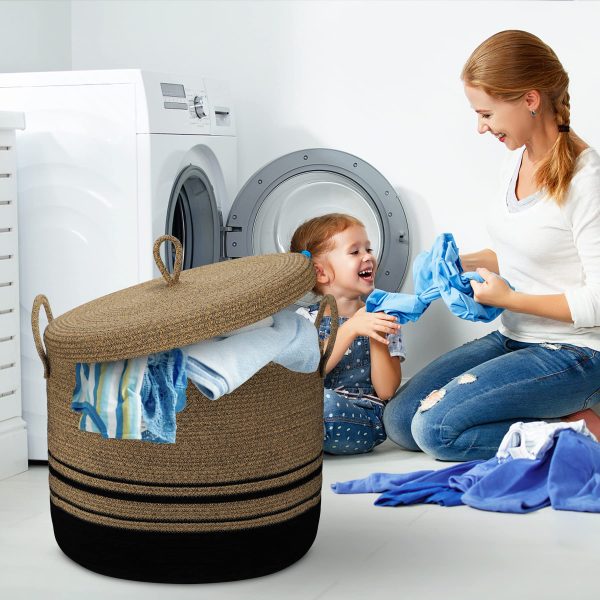 Large Woven Rope Blanket Laundry Basket