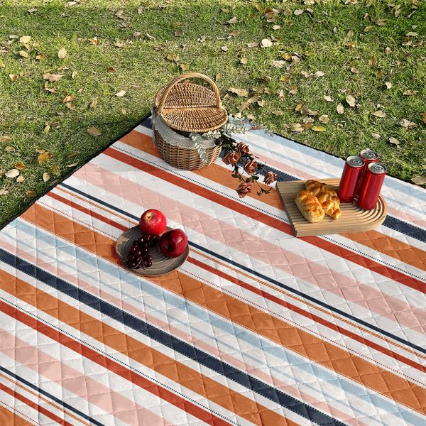 Colorful leaf pongee waterproof foldable portable picnic mat
