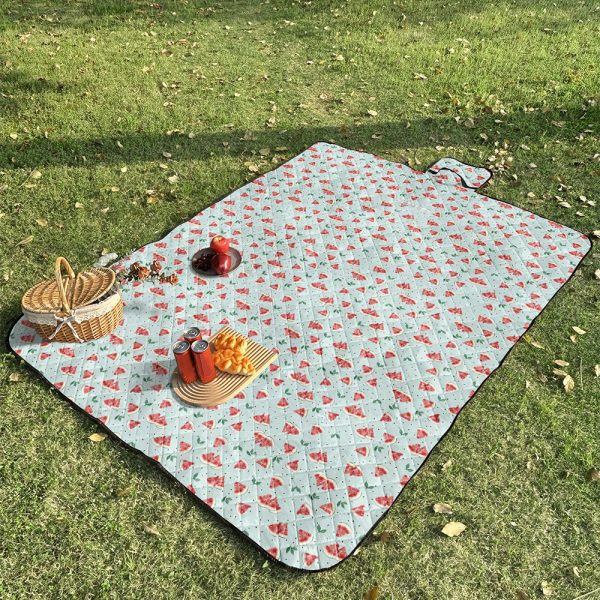 Colorful leaf pongee waterproof foldable portable picnic mat